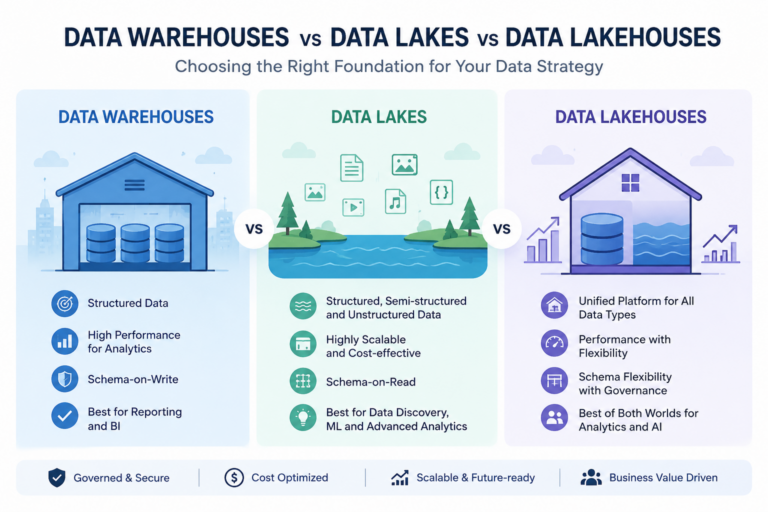 Data Warehouses vs Data Lakes vs Data Lakehouses