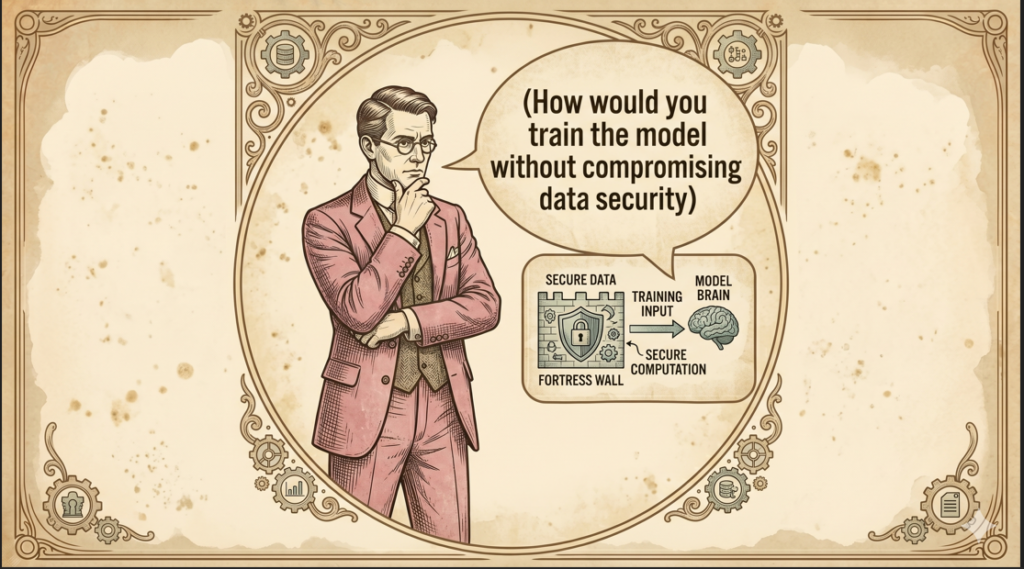 How would you train the model without compromising data security.